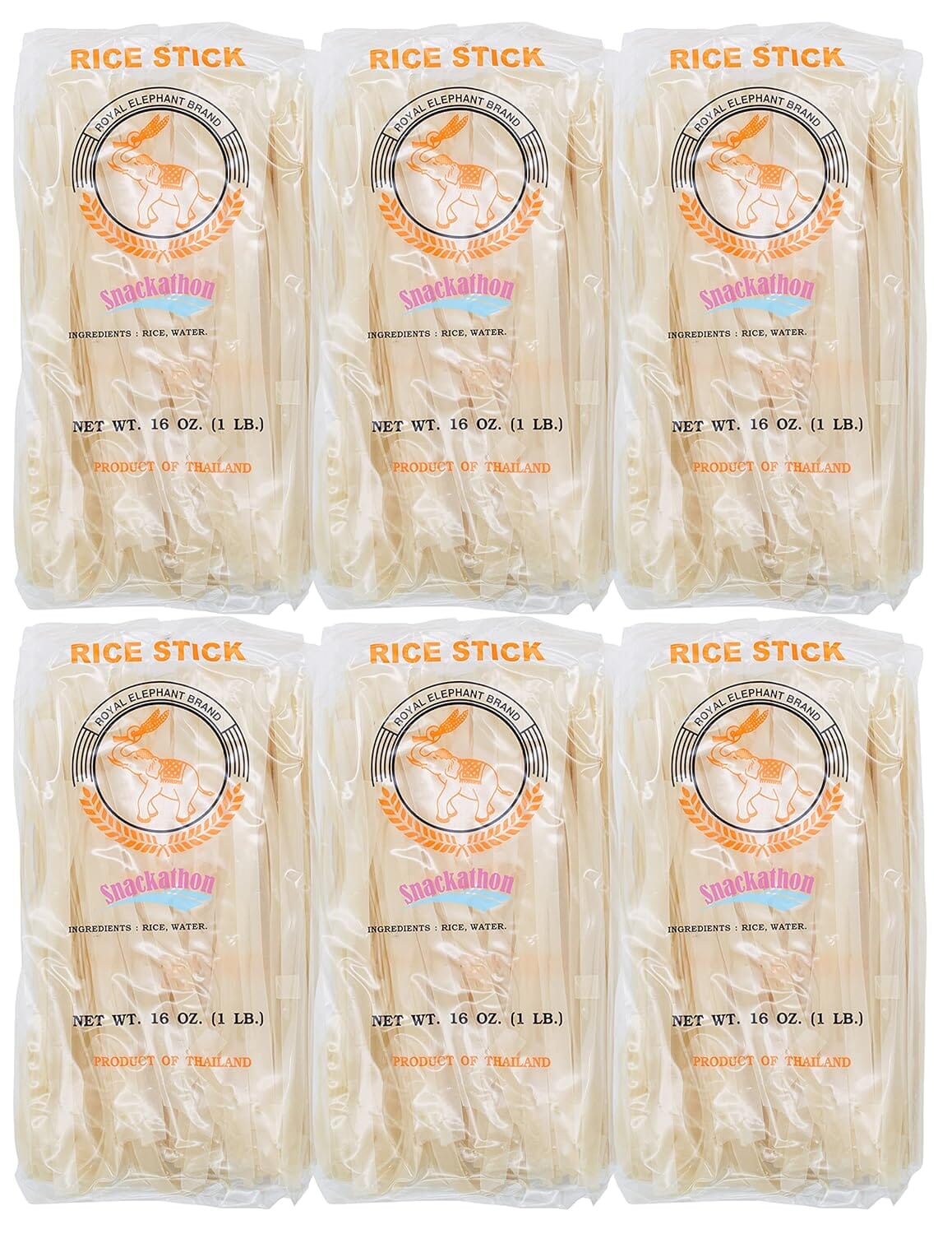 Snackathon Pad Thai Rice Stick Noodles, 16 Ounce Each