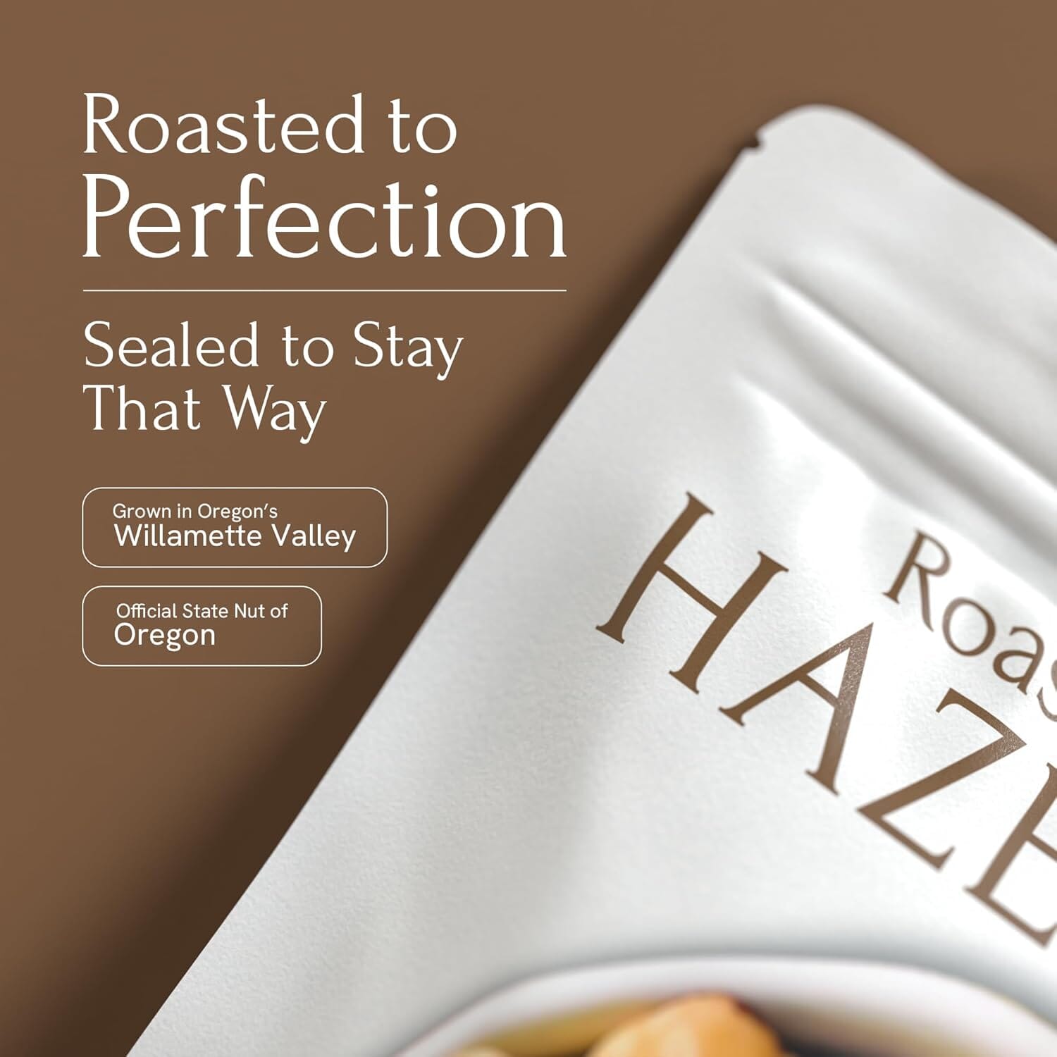 Snackathon Roasted Oregon Hazelnuts, Unsalted, Dry Roasted, Whole Filberts, Premium Natural Nuts Grown in USA, 1 LB Resealable Bag, Healthy Snack, Ideal for Baking, Nut Butters & Recipes