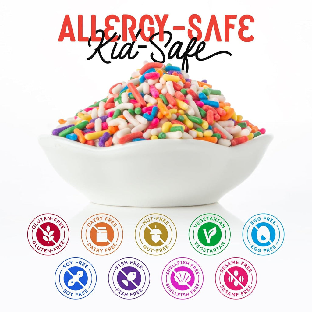 Snackathon Sprinkles for Baking & Decorating, Rainbow Sprinkles, 2.2 LB Bulk Rainbow Jimmies in Resealable Pouch