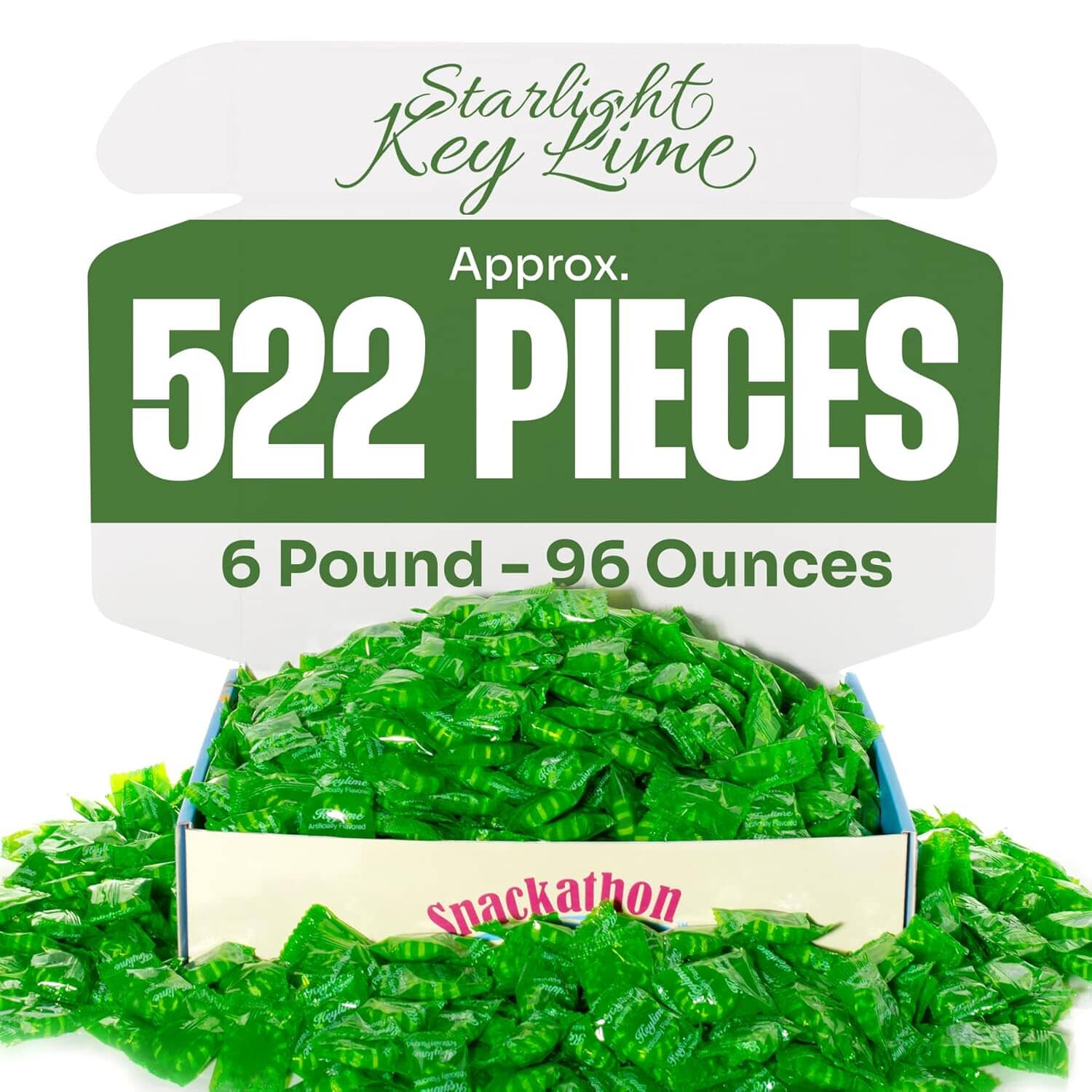 Snackathon Starlight Candy, Individually Wrapped, Key Lime 6 Pound