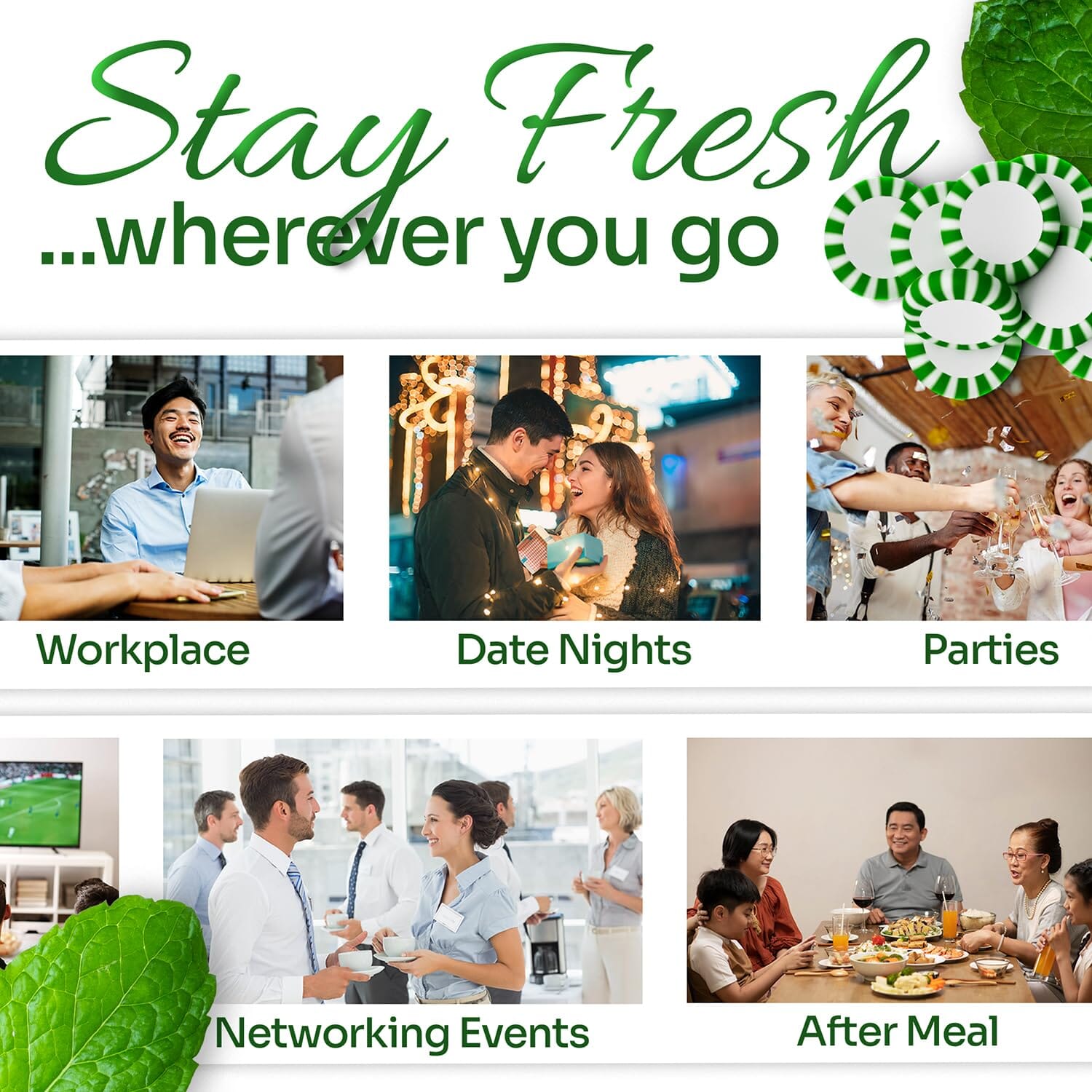 Snackathon Starlight Spearmint Candy – Individually Wrapped Mints (4 Pound Bag)