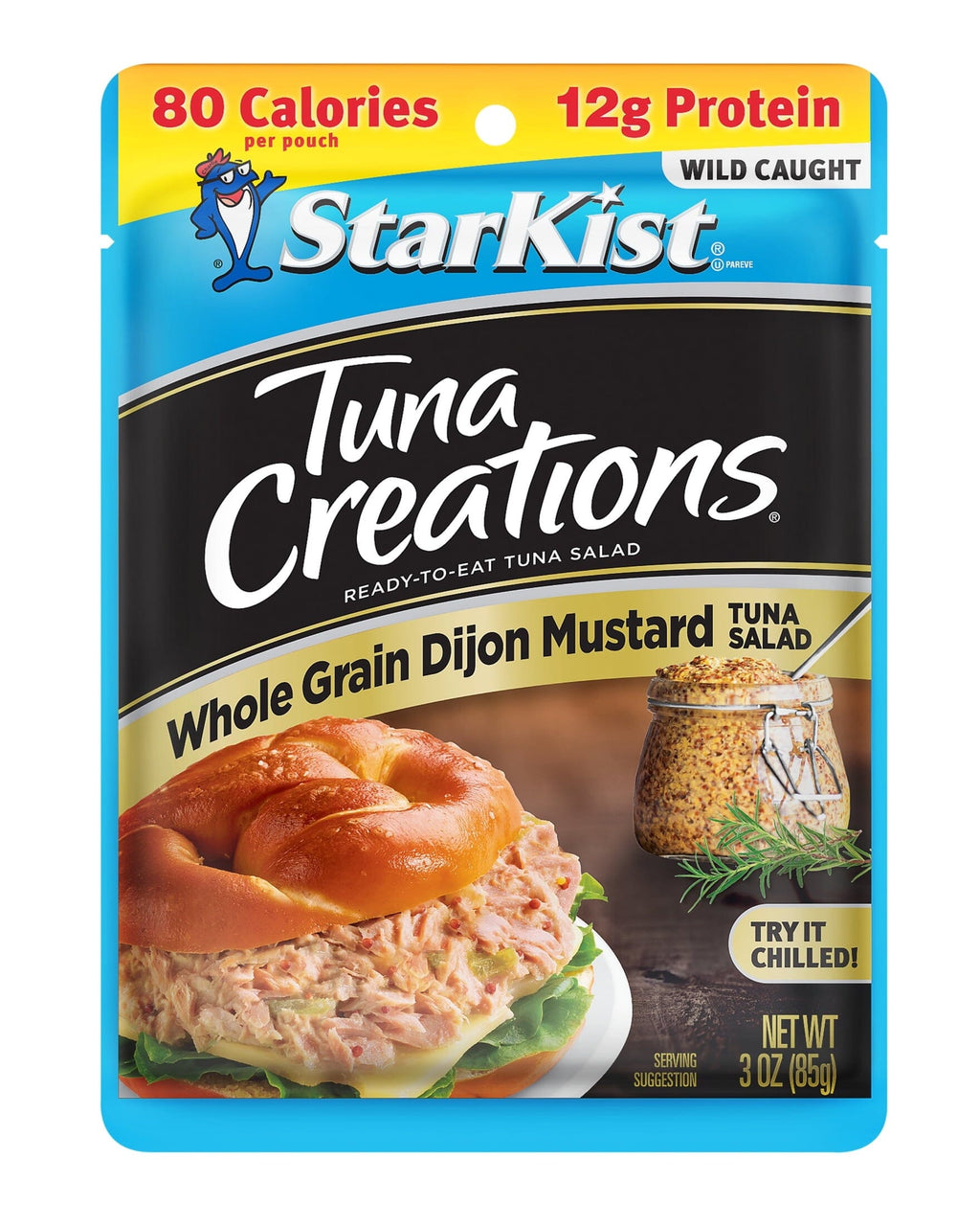 StarKist Tuna Creations, Whole Grain Dijon Mustard Tuna Salad, 12g Protein, 3 oz Pouch