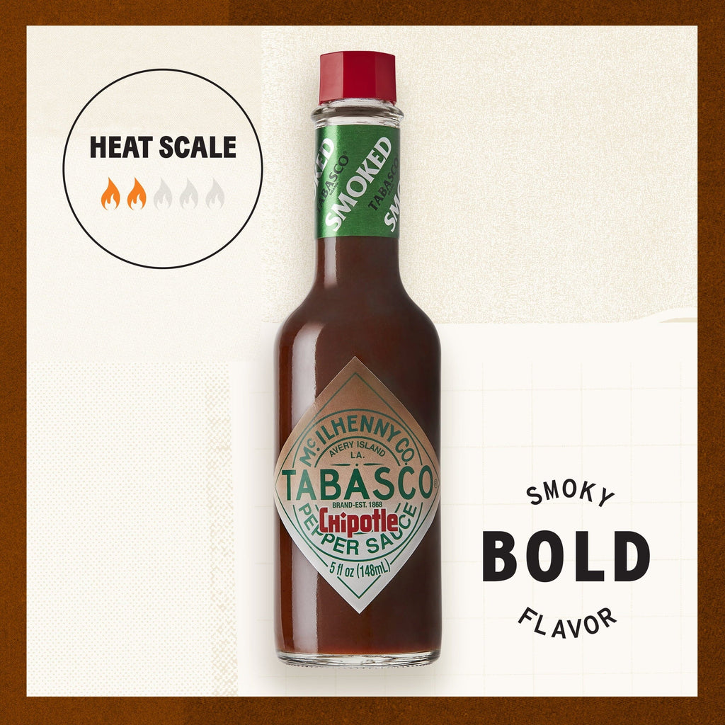 Tabasco Chipotle Pepper Sauce, 5 oz Regular Glass Bottle Containing Liquid Hot Sauce, Gluten Free