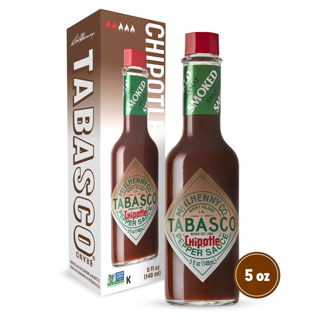 Tabasco Chipotle Pepper Sauce, 5 oz Regular Glass Bottle Containing Liquid Hot Sauce, Gluten Free