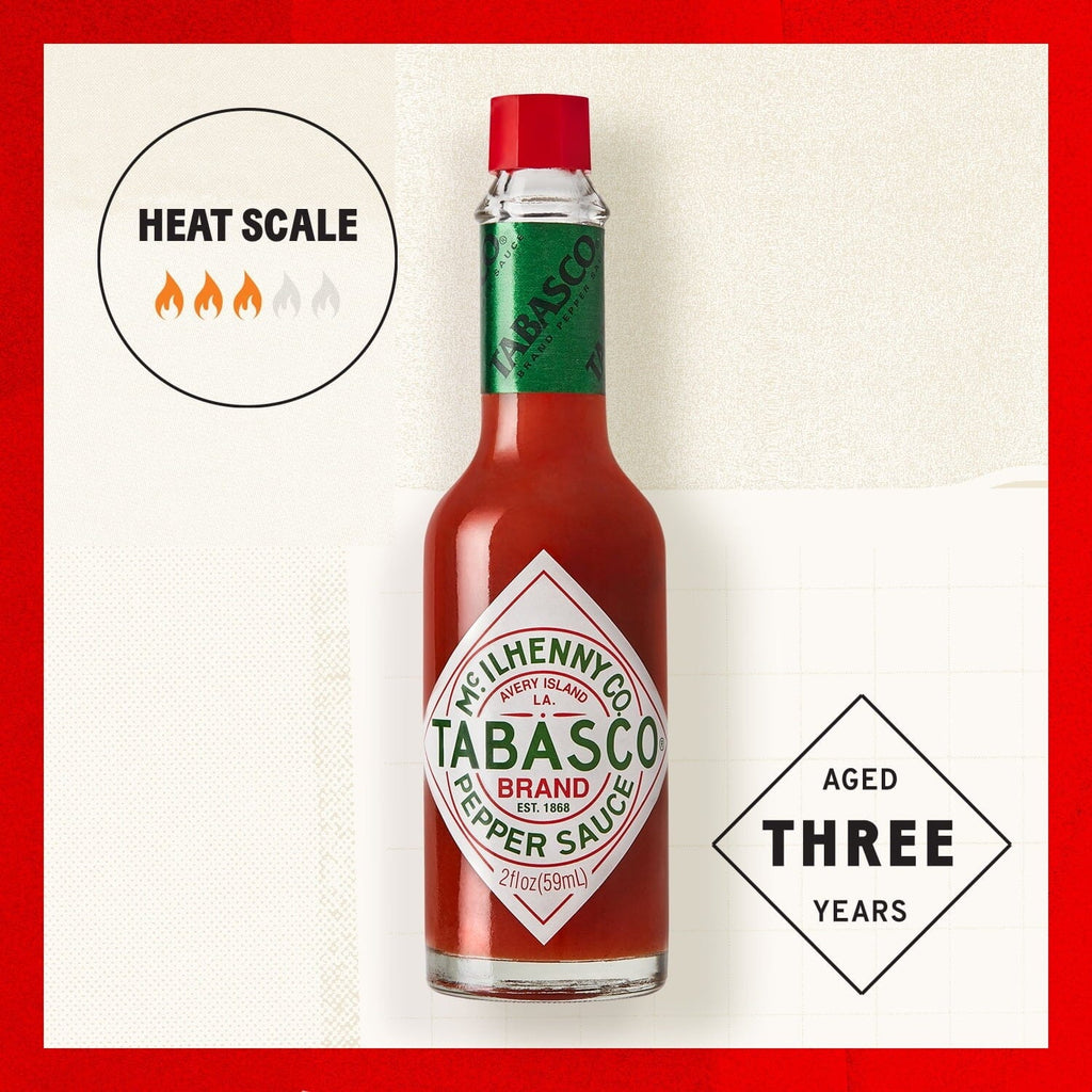 Tabasco Original Red Pepper Sauce, 2 oz, Regular Glass Hot Sauce Bottle, Gluten Free