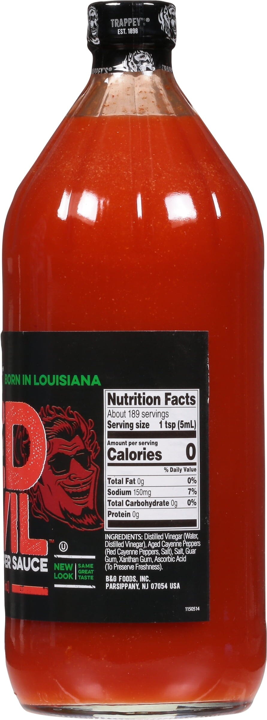 Trappey's Red Devil Cayenne Pepper Hot Sauce, 32 fl oz Glass Bottle